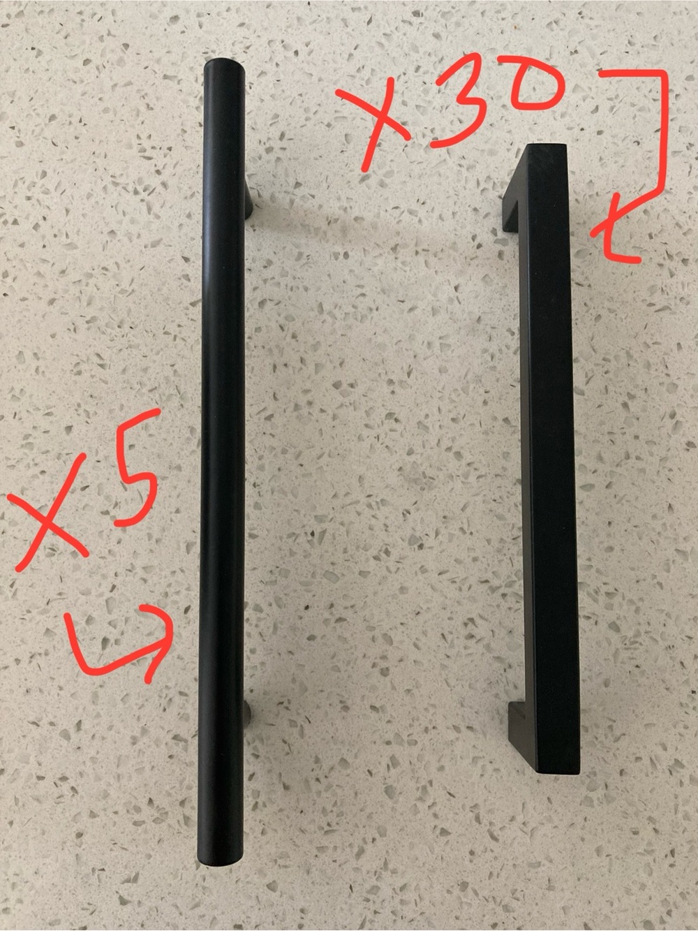 Matte Black Cabinet Pull Handle - Modern Bar & Square Styles 30